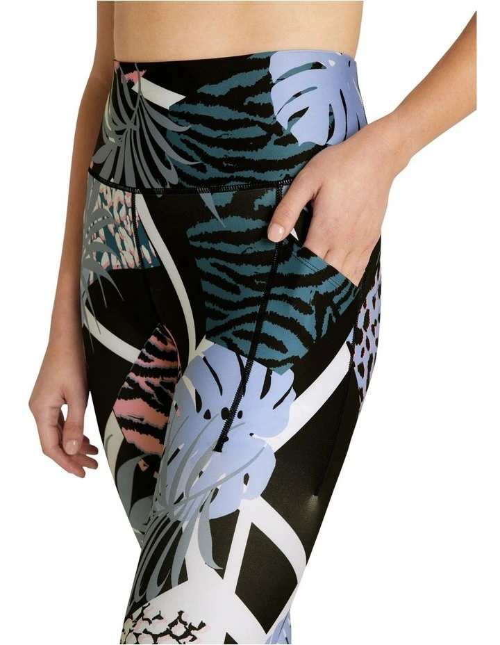 Taiga Print Pocket Ankle Grazer Tights In Multi - Image 4