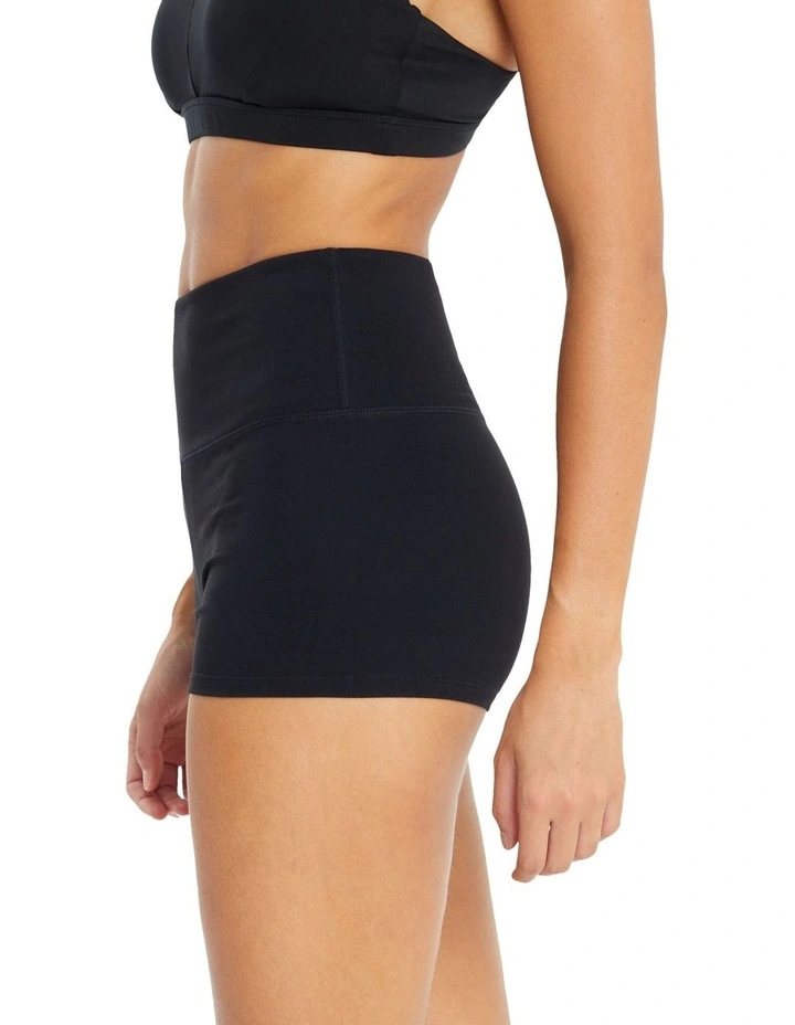 High Rise Booty Shorts In Black - Image 2