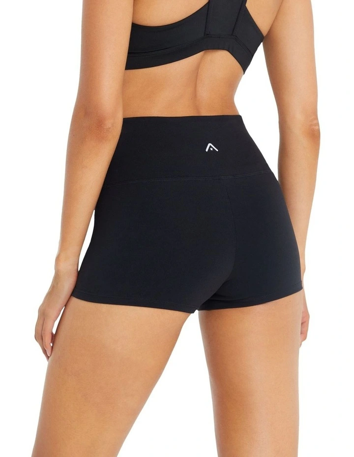 High Rise Booty Shorts In Black - Image 3