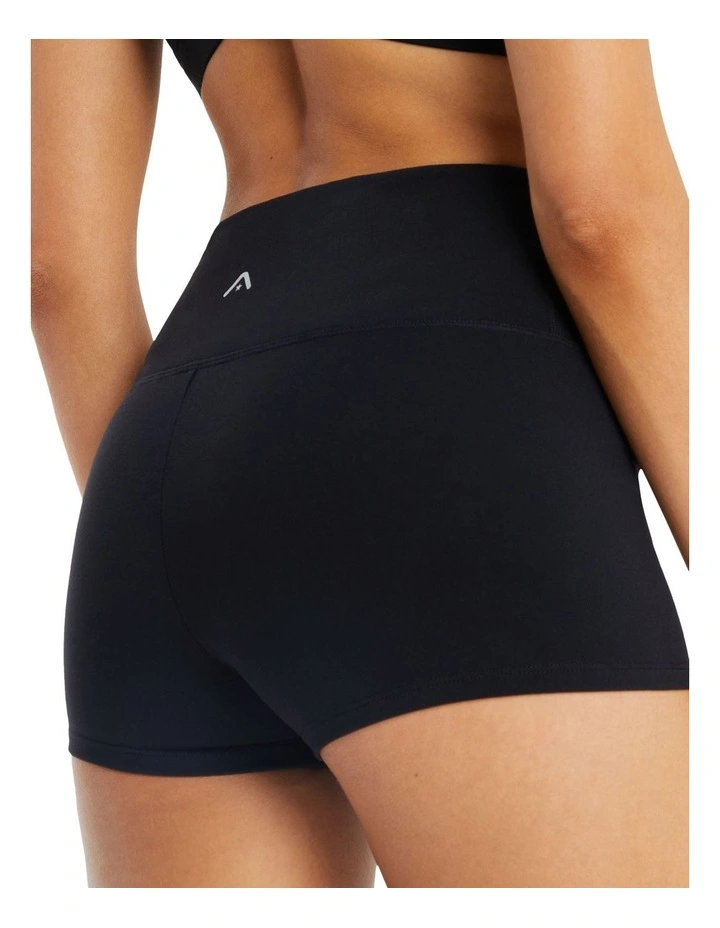 High Rise Booty Shorts In Black - Image 4