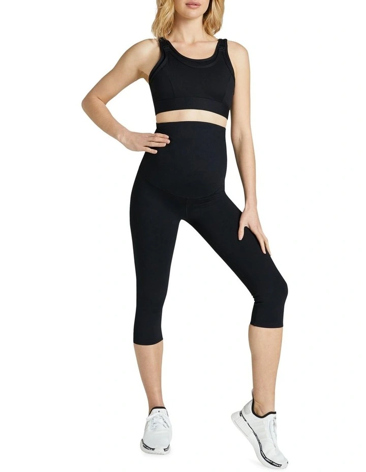 Maternity Ultra High 3/4 Tight In Black - Image 5