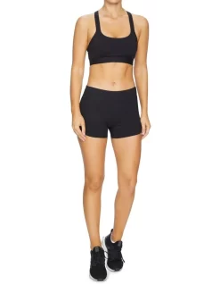 Ruched Booty Shorts In Black