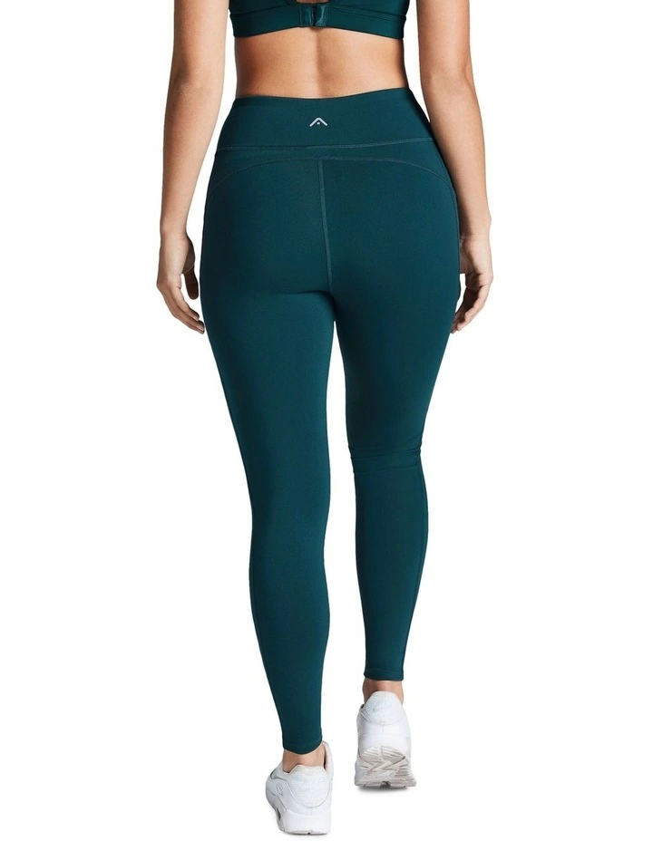 Perforated Pocket Full Length Tights In Teal - Image 2