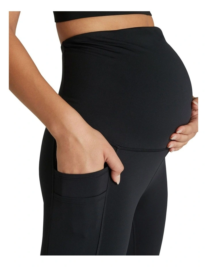 Maternity Pocket Ankle Grazer Tights In Black - Image 3