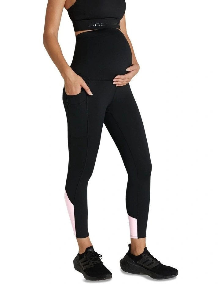 Maternity Pocket Ankle Grazer Tights In Black - Image 4