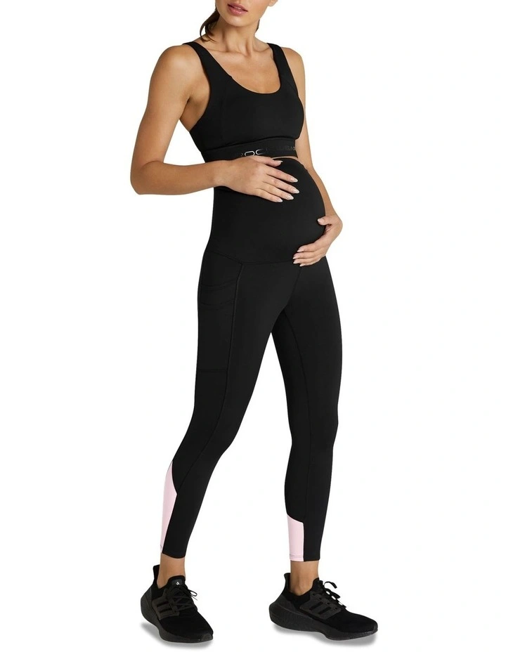 Maternity Pocket Ankle Grazer Tights In Black - Image 5