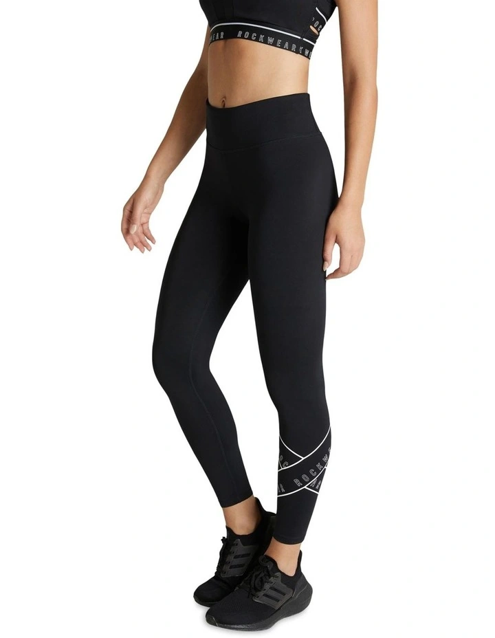 Checkmate Logo Pocket Full Length Tights Black And White - Image 4