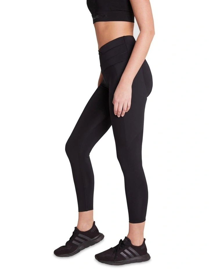 V-Waist Bonded Full Length Tights In Black - Image 2