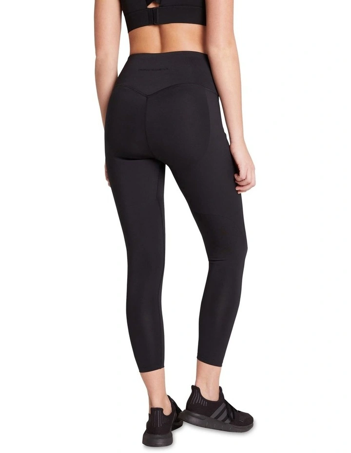 V-Waist Bonded Full Length Tights In Black - Image 3