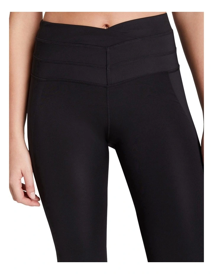 V-Waist Bonded Full Length Tights In Black - Image 4