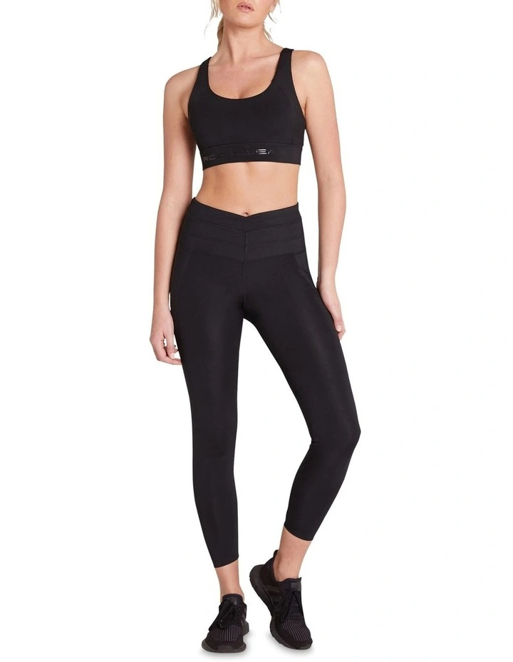 V-Waist Bonded Full Length Tights In Black - Image 5