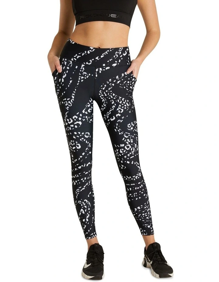 Pocket Full Length Tights In Black - Image 2