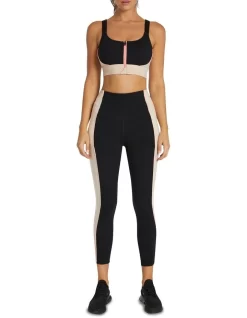 Neu Wave Adjustable Zip Medium Impact Sports Bra In Black
