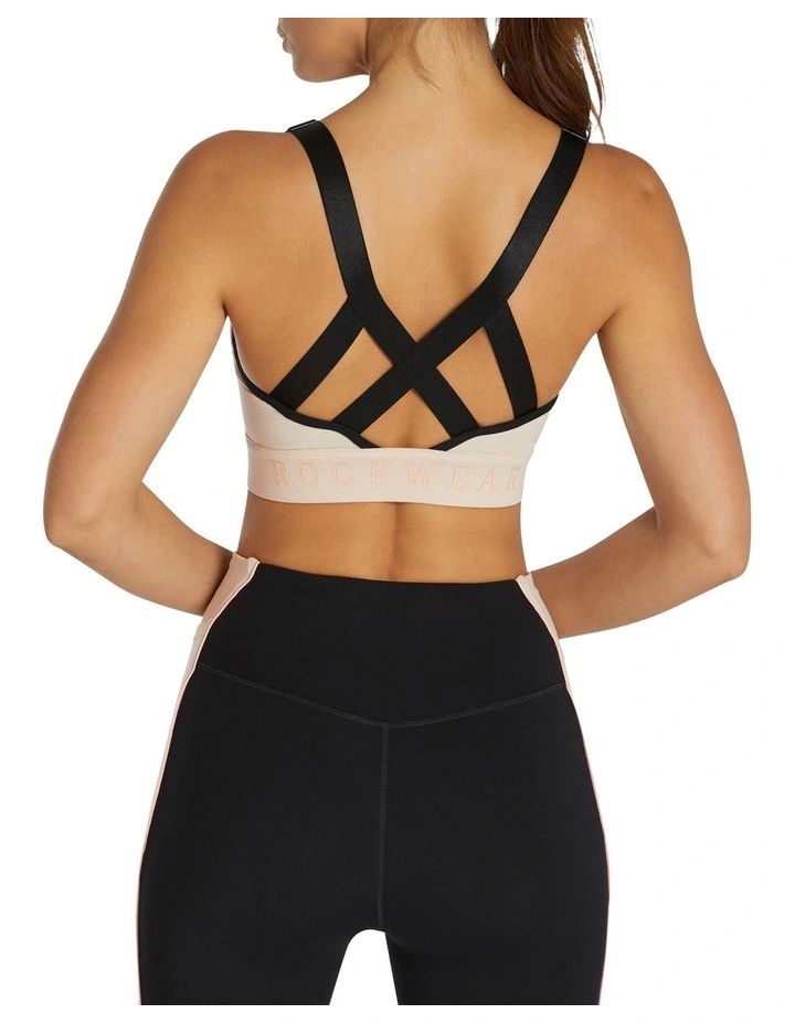 Neu Wave Adjustable Zip Medium Impact Sports Bra In Black - Image 2