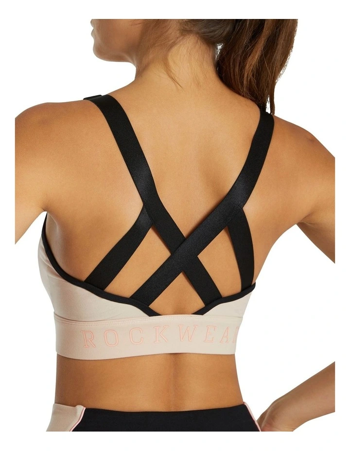 Neu Wave Adjustable Zip Medium Impact Sports Bra In Black - Image 3