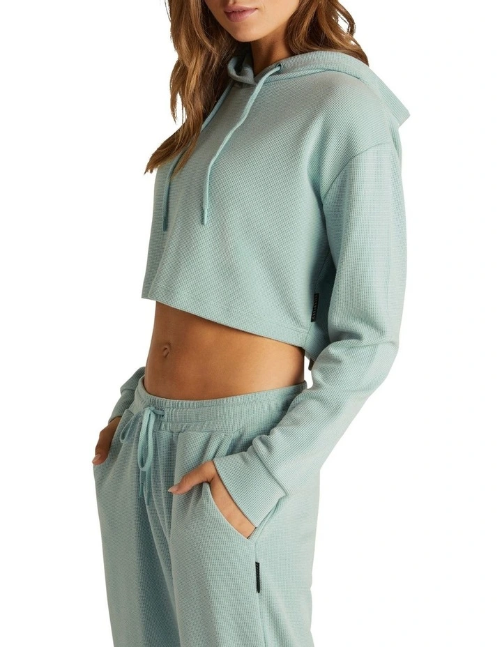 Milos Waffle Hoodie In Green - Image 2