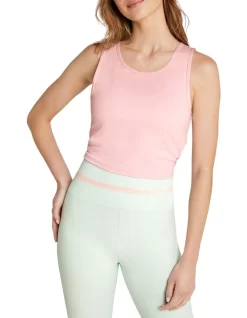 Sorority Twist Back Tank In Pink