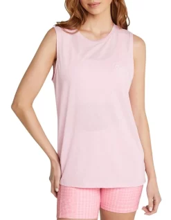 Sorority Yoke Detail Tank In Pink