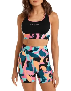 Abstraction Adjustable High Impact Sports Bra In Multi