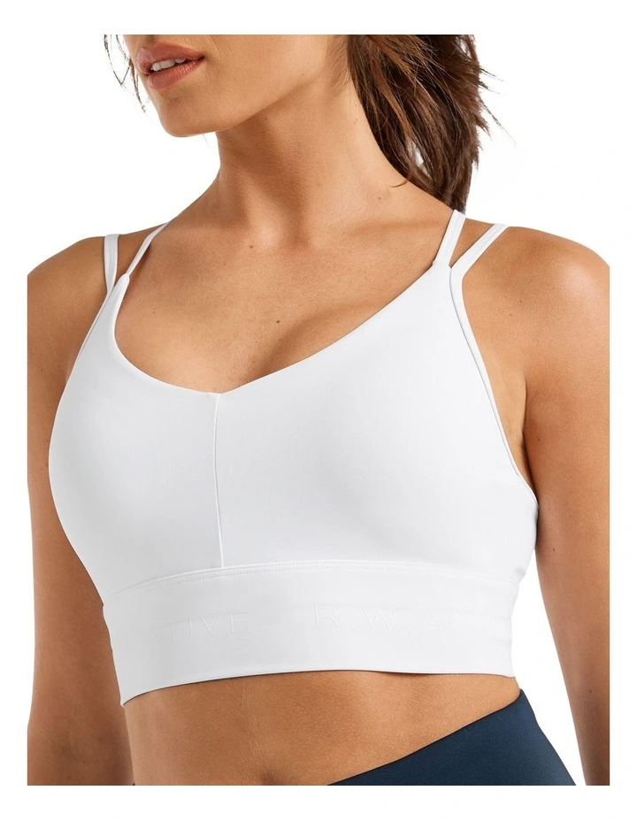 Energise Medium Impact Sports Bra In White - Image 3