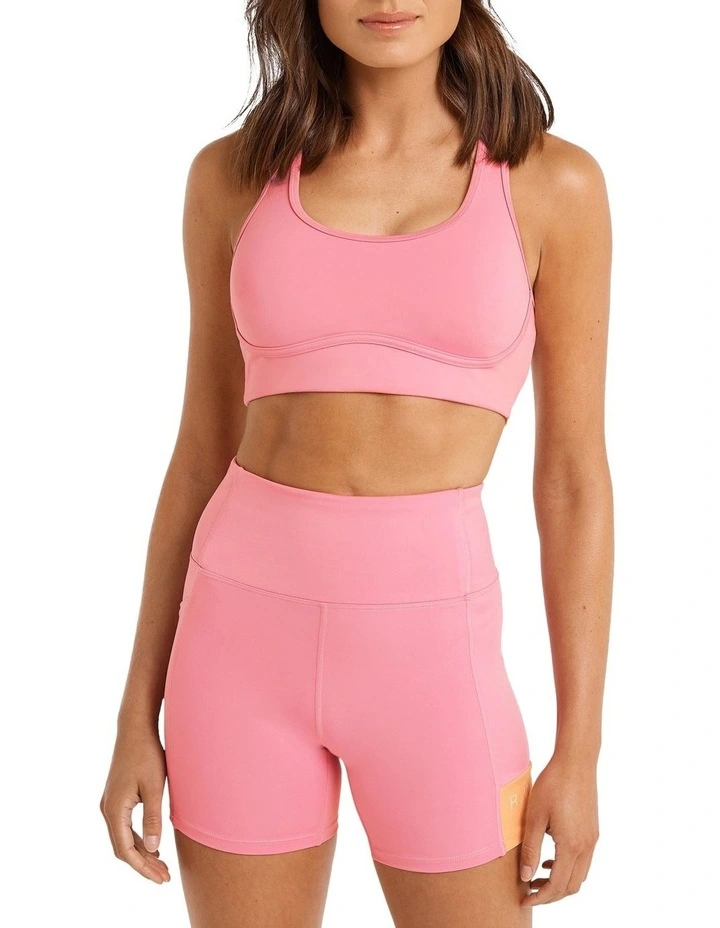Abstraction Medium Impact Sports Bra In Pink