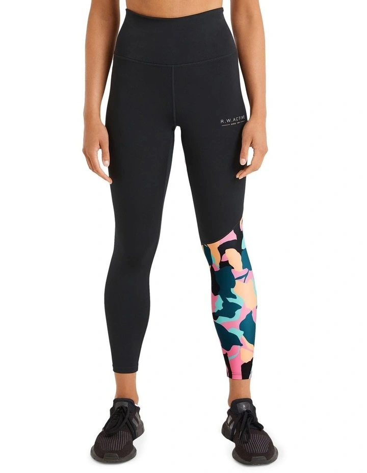 Abstraction Ankle Grazer Tights In Black