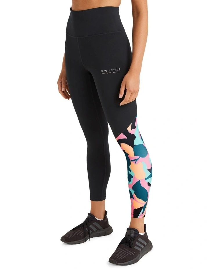 Abstraction Ankle Grazer Tights In Black - Image 2