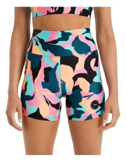 Abstraction Print Pocket Bike Shorts In Multi