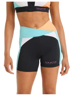 Abstraction Blocked Pocket Bike Shorts In Multi