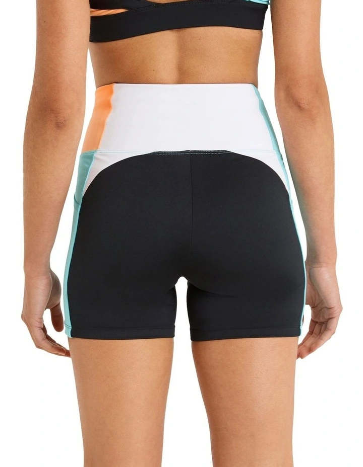 Abstraction Blocked Pocket Bike Shorts In Multi - Image 2