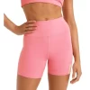 Abstraction High Rise Pocket Bike Shorts In Pink