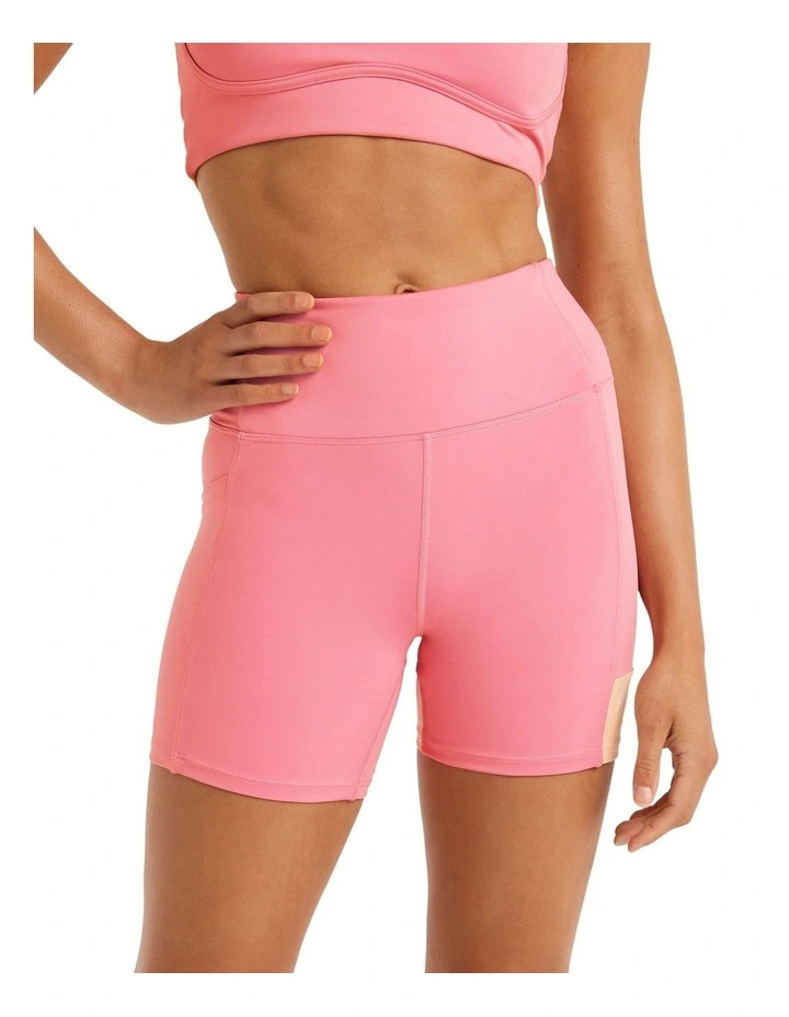Abstraction High Rise Pocket Bike Shorts In Pink