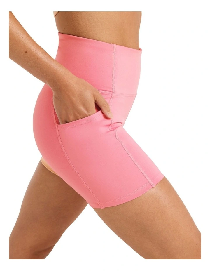 Abstraction High Rise Pocket Bike Shorts In Pink - Image 4