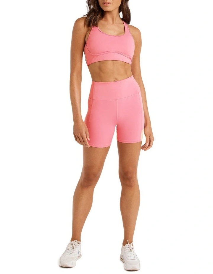 Abstraction High Rise Pocket Bike Shorts In Pink - Image 5