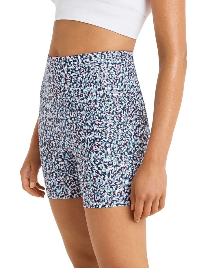 High Rise Scrunch Bum Bike Shorts In Multi - Image 2