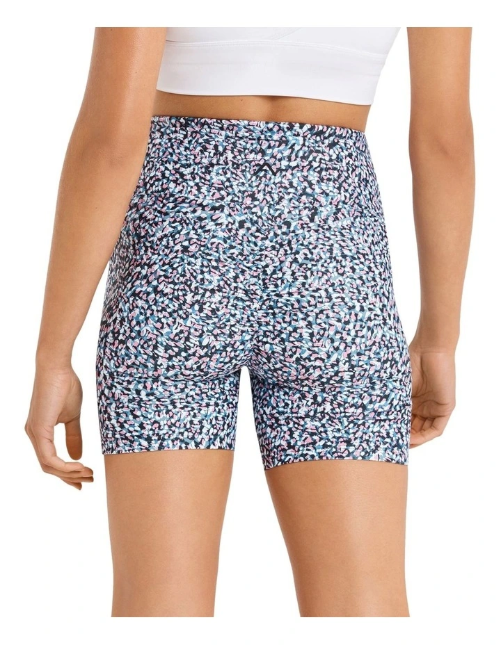 High Rise Scrunch Bum Bike Shorts In Multi - Image 3