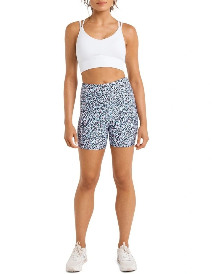 High Rise Scrunch Bum Bike Shorts In Multi - Image 5