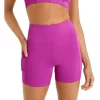 High Rise Pocket Bike Shorts In Purple