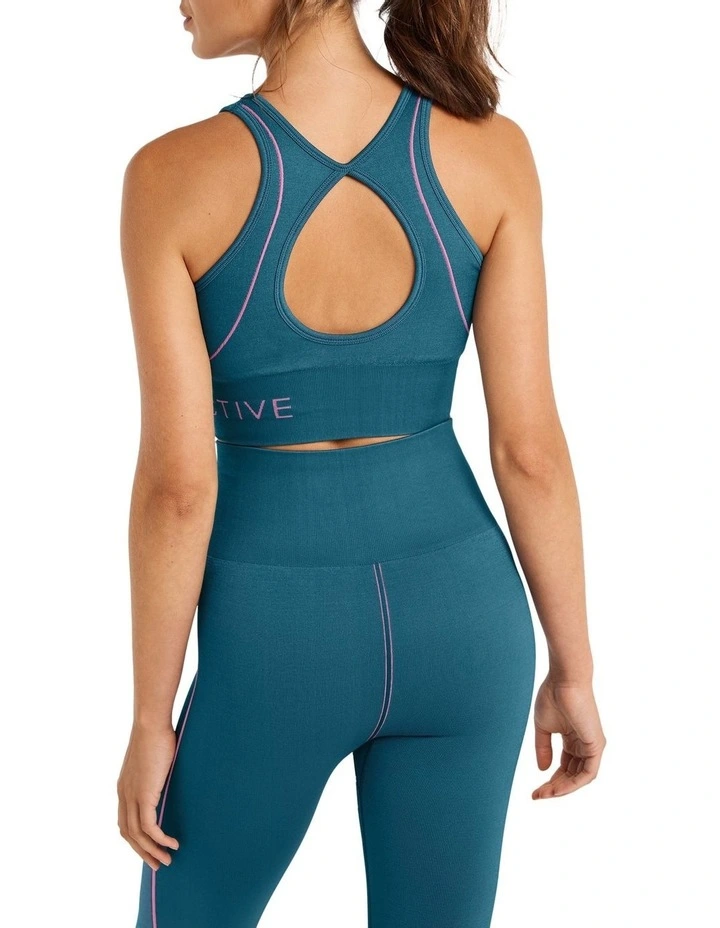 Abstraction Low Impact Sports Bra In Teal - Image 3