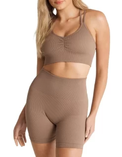 Melrose Seamless Low Impact Sports Bra In Brown
