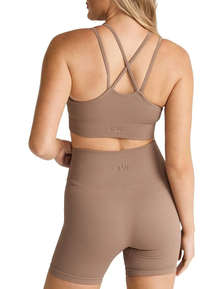 Melrose Seamless Low Impact Sports Bra In Brown - Image 3