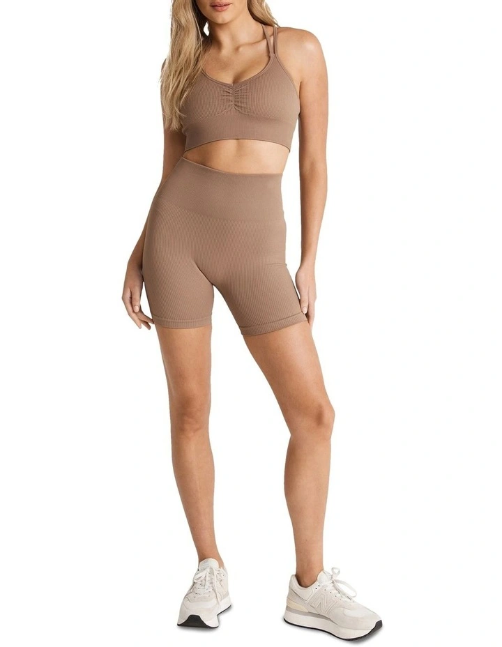Melrose Seamless Low Impact Sports Bra In Brown - Image 5