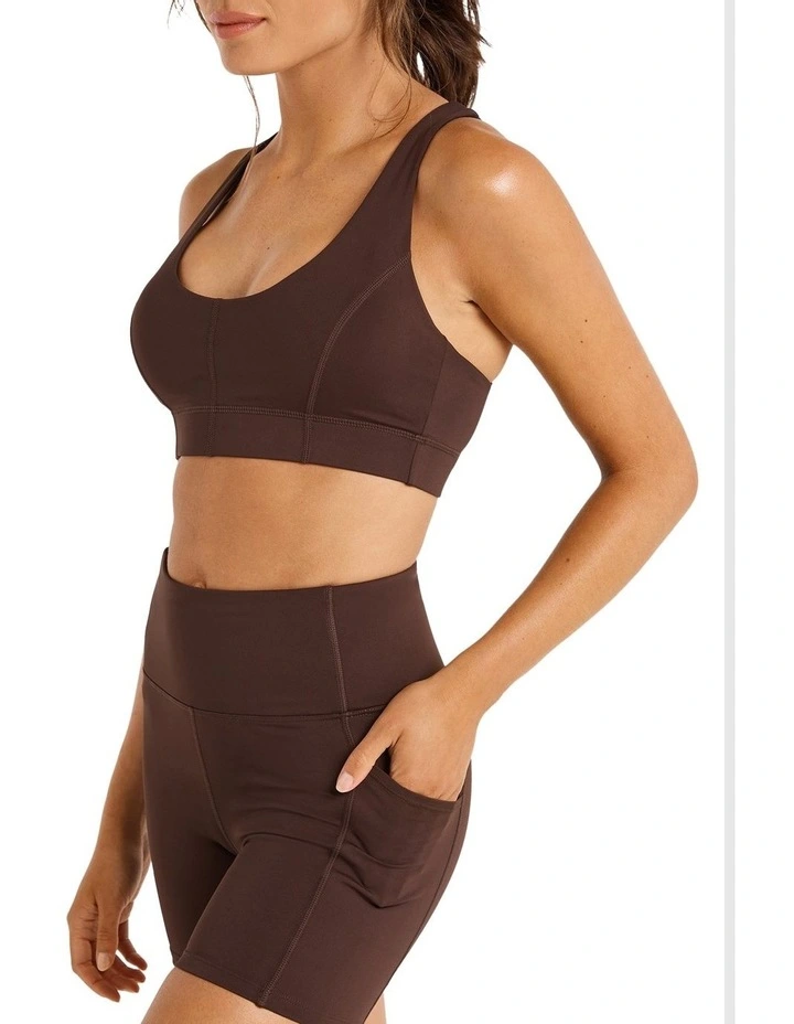 Energise Medium Impact Sports Bra In Brown - Image 2