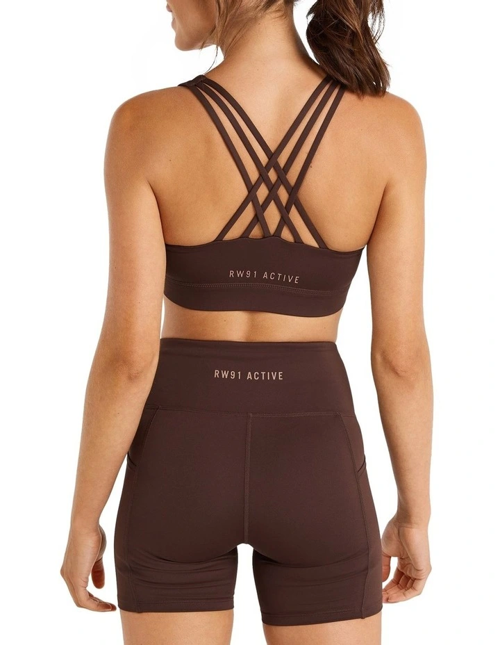 Energise Medium Impact Sports Bra In Brown - Image 3