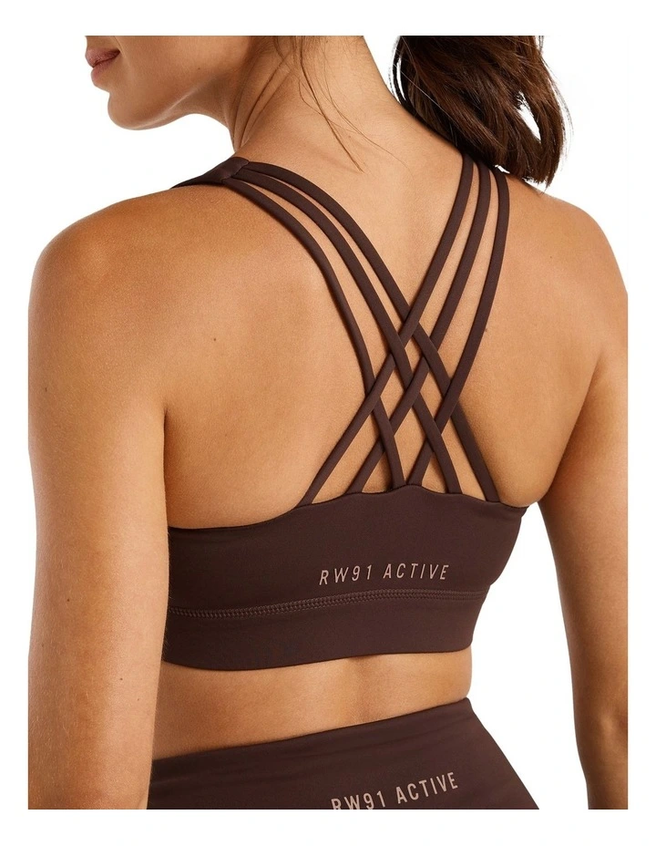 Energise Medium Impact Sports Bra In Brown - Image 4