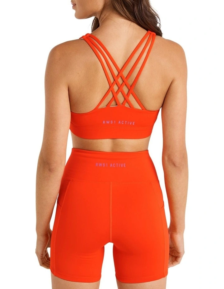 Energise Medium Impact Sports Bra In Red - Image 3