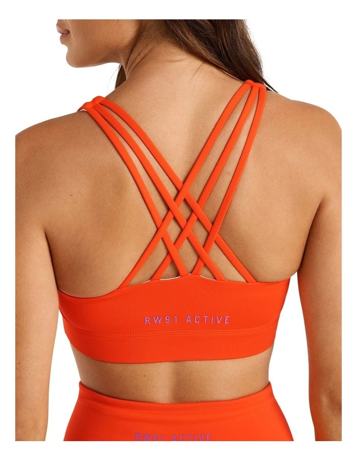 Energise Medium Impact Sports Bra In Red - Image 4