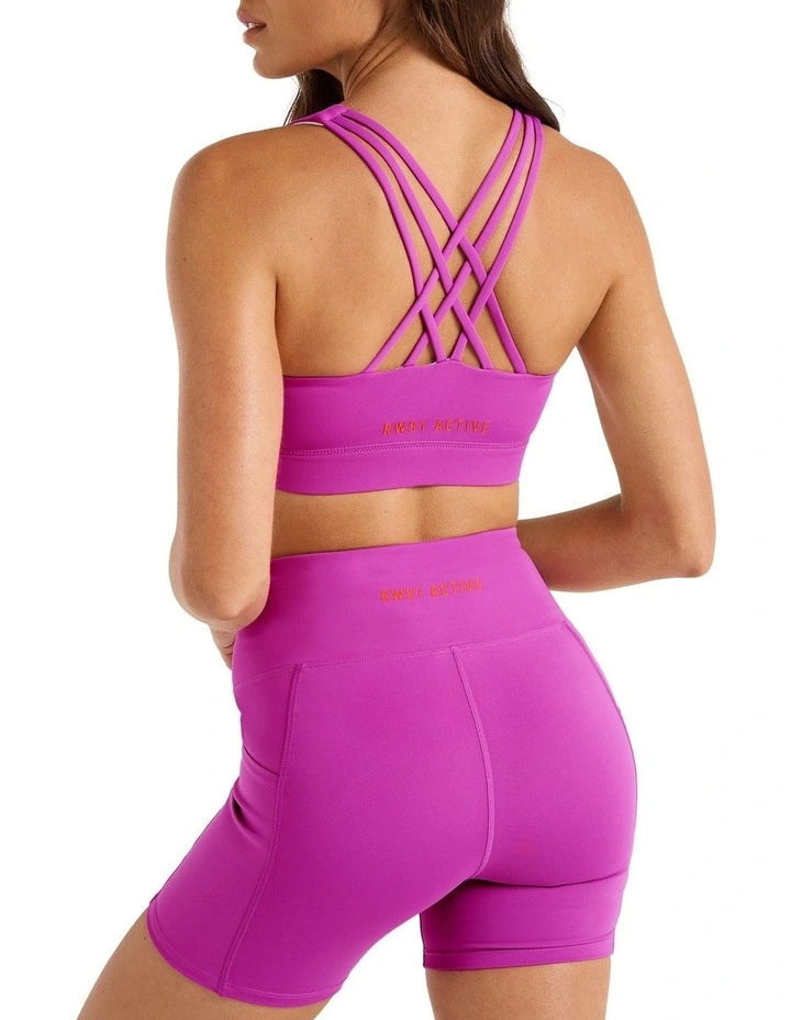 Energise Medium Impact Sports Bra In Purple - Image 3