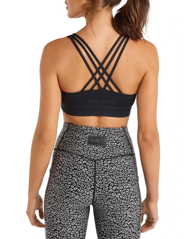 Energise Medium Impact Sports Bra In Black - Image 2