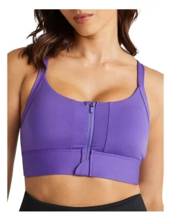 Colorado Zip Adjustable Medium Impact Sports Bra In Purple